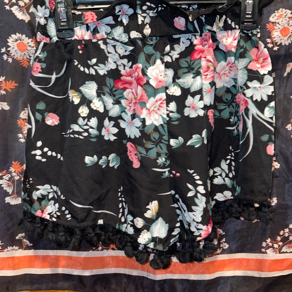 Floral Black Women's Shorts